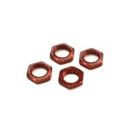 Kyosho Wheel Nut (Red/4pcs/for Serration)