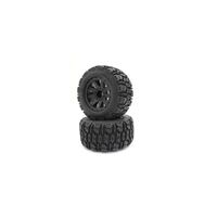 Kyosho Premaunted Tire (Nitro Tracker/Black/2pcs)