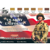 Lifecolor WWII US Army #1 Uniforms Class A Acrylic Paint Set