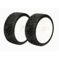 LRP VTEC 1/8 Off-Road Buggy - wheel pre-mounted - Street tire on white wheel (1 pair)