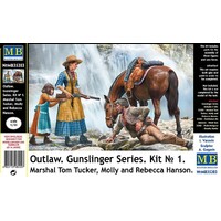 Master Box 1/35 Outlow. Gunslinger series. Marshal Tom Tucker, Molly and Rebecca Hanson