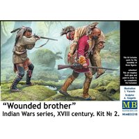 Master Box 1/35 Wounded brother. Indian Wars series, XVIII century. Kit No. 2