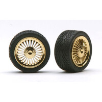 Pegasus 1/24 "Apollo's" Rims W/Tires Gold for Scale Models [1272]