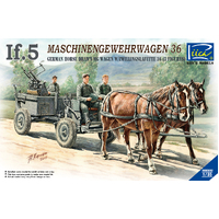 Riich Models 1/35 WWII German IF-5 Horse Drawn MG Wagon with Zwillingslafette 36