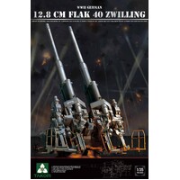 Takom 1/35 WWII German 12.8 cm FlaK 40 Zwilling Plastic Model Kit [2023]