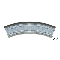 Tomix N Slab Curve Double Track 15-3/8" 391mm & 13-15/16" 354mm Radius, 45° (2)