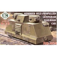 UM-MT 1/72 Armored Self-propelled Railroad car Leningrad Plastic Model Kit