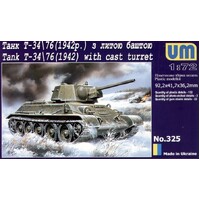 Unimodels 1/72 WWII MEDIUM TANK T-34/76 (model 1942 ) with cast turret Plastic Model Kit