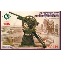 Unimodels 1/35 3'gun 1902 on A-Airplane mount Ivano Plastic Model Kit