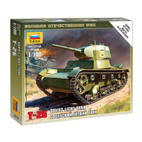 Zvezda 1/100 Soviet Tank T-26 Plastic Model Kit