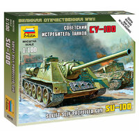 Zvezda 1/100 Self-propelled Gun SU-100 Plastic Model Kit