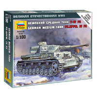 Zvezda 1/100 Panzer IV Ausf. F2 Plastic Model Kit