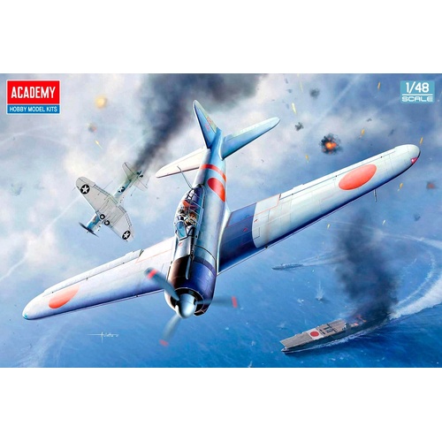 Academy 1/48 A6M2b Zero Fighter Model 21 "Battle of Midway" Plastic Model Kit