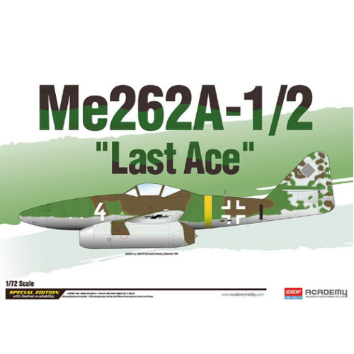 Academy 1/72 ME262A-1/2 "Last Ace" Le: Plastic Model Kit [12542]