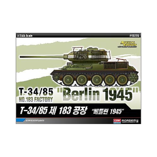 Academy 1/35 T-34/85 No.183 Factory "Berlin 1945" Plastic Model Kit [13295]