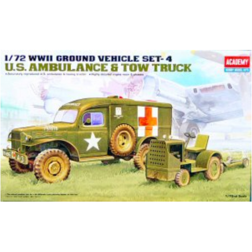 Academy 1/72 US Ambulance & Tractor Plastic Model Kit [13403]