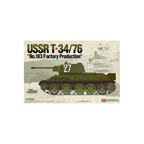 Academy 1/35 USSR T-34/76 No.183 “Factory Production" Plastic Model Kit [13505]