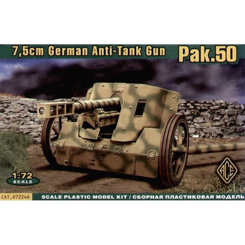 Ace Model 1/72 Pak.50 7.5 cm German Anti-Tank Gun Plastic Model Kit [72246]