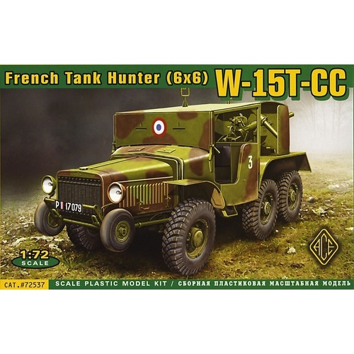 Ace Model 1/72 French Tank Hunter (6x6) W15T-CC Plastic Model Kit [72537]