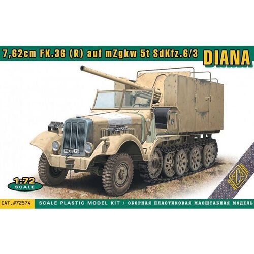 Ace Model 1/72 7,62 cm FK.36(R) auf mZgkw 5t Diana Plastic Model Kit [72574]