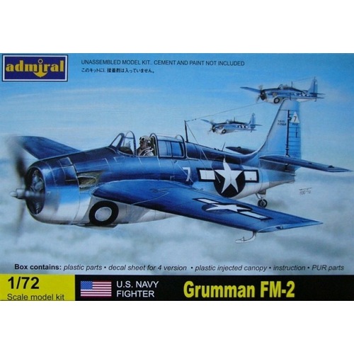 Admiral 1/72 Grumman FM-2 USN  Plastic Model Kit [ADM7213]