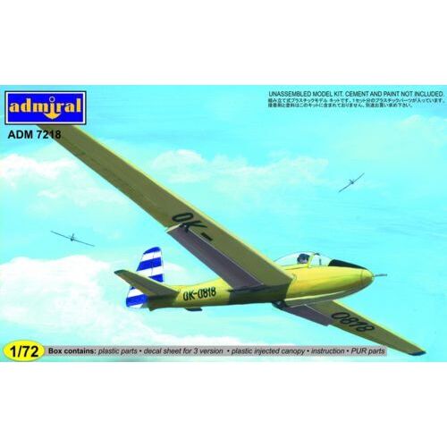 Admiral 1/72 Letov LF-107 Lunak glider Plastic Model Kit [ADM7218]