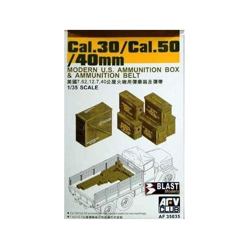 AFV Club 1/35 40mm/Cal.30/Cal.50mm Ammo Box Plastic Model Kit [AF35035]