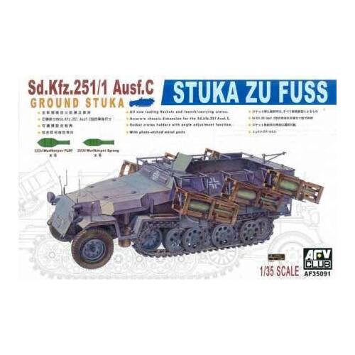 AFV Club 1/35 German Sd.Kfz.25 Ausf.C Stuka Zu Fuzz Plastic Model Kit [AF35091]