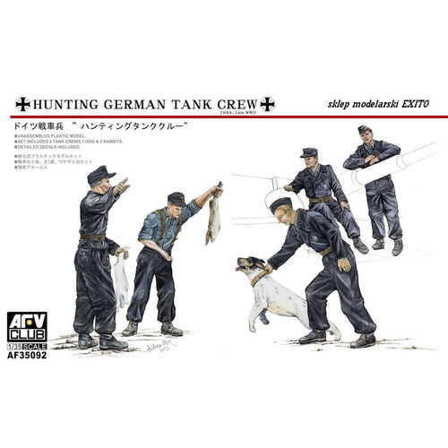 AFV Club 1/35 Hunting Crew-5 Figures w/ Dog & Rabbits Plastic Model Kit [AF35092]