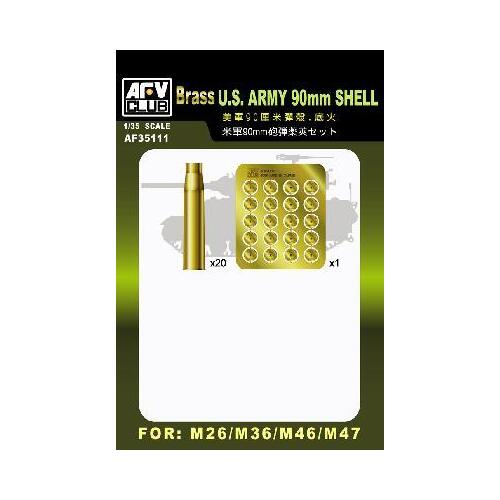 AFV Club 1/35 U.S.Army 90mm Shell Set (Brass) Plastic Model Kit [AF35111]