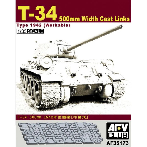 AFV Club 1/35 T-34 500mm Width Cast Links Type 1942 (Workable) Plastic Model Kit [AF35173]