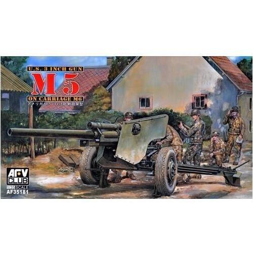 AFV Club 1/35 3 Inch Gun M5 And Carriage M6 Plastic Model Kit [AF35181]