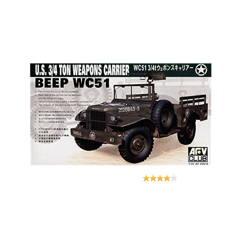 AFV Club 1/35 Wc51 3/4T Weapons Carrier Plastic Model Kit [AF35S15]