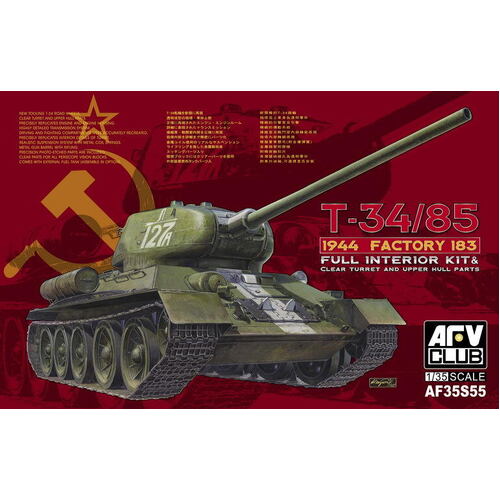 AFV Club 1/35 T-34/85 Model 1944 Factory No.183 (Clear Turret & Upper Hull, Interior Kit) [AF35S55]