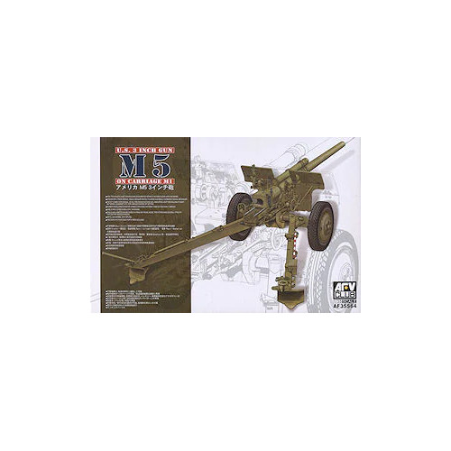 AFV Club 1/35 U.S. 3 Inch Gun M5 & Carriage M1 Plastic Model Kit [AF35S64]