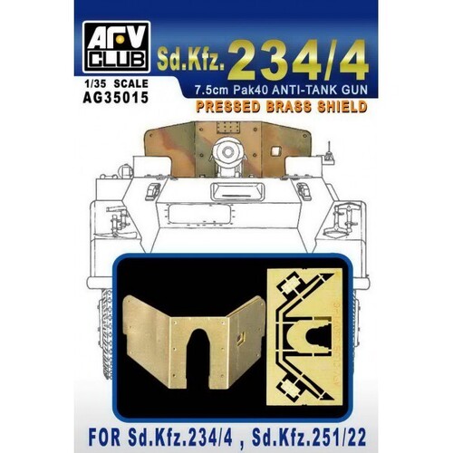 AFV Club 1/35 Pressed Bbass Shield For Sd.Kfz.234/4, Sd.Kfz.25 Plastic Model Kit [AG35015]