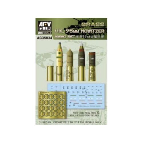 AFV Club 1/35 U.K. 95mm Howitzer Ammo Set Plastic Model Kit [AG35034]