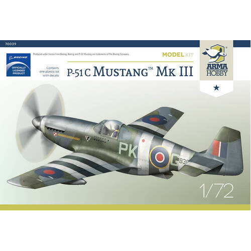 Arma Hobby 1/72 P-51C Mustang Mk III Plastic Model Kit [70039]