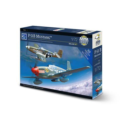 Arma Hobby 1/72 P-51B Mustang Deluxe Set Plastic Model Kit