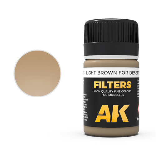 AK Interactive Weathering: Light Brown for Desert Yellow (Afrika Korps Filter) 35ml Enamel Paint