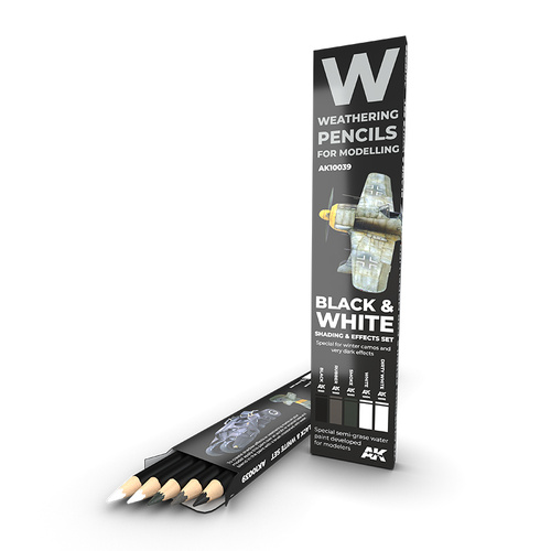 AK Interactive Weathering: Black And White Watercolour Pencil Set