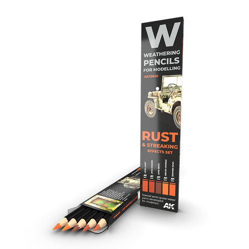 AK Interactive Weathering: Rust And Streaking Watercolour Pencil Set