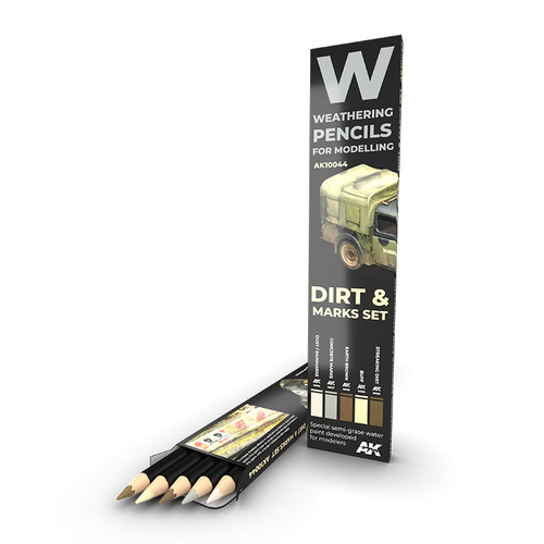 AK Interactive Weathering: Splashes, Dirt And Stains Watercolour Pencil Set