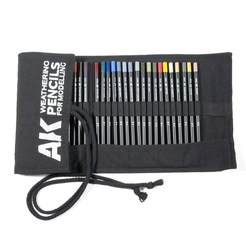 AK Interactive Weathering Pencils Full Range Cloth Case (37 Waterpencil Colors)