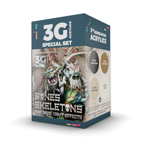 AK Interactive Wargame: Bones And Skeletons Acrylic Paint Set 3rd Generation