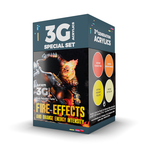 AK Interactive Wargame: Fire Effects Acrylic Paint Set 3rd Generation