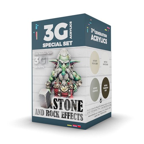 AK Interactive Wargame: Stone And Rock Effects Acrylic Paint Set 3rd Generation