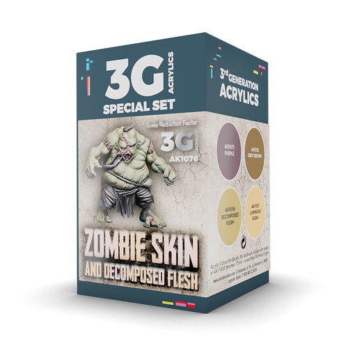 AK Interactive Wargame: Zombie Skin Acrylic Paint Set 3rd Generation