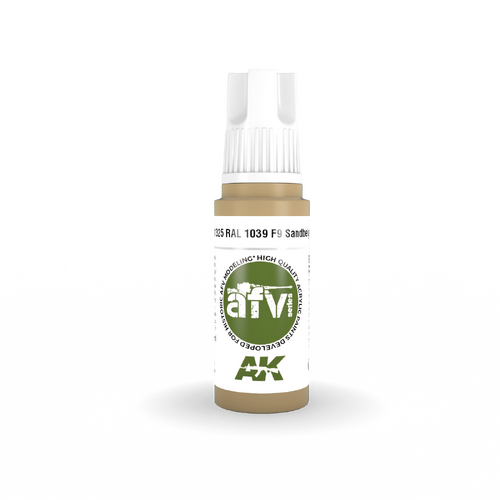 AK Interactive AFV Series: RAL 1039 F9 Sandbeige Acrylic Paint 17ml 3rd Generation