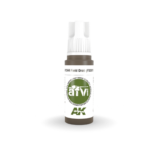 AK Interactive AFV Series: Field Drab (FS30118) Acrylic Paint 17ml 3rd Generation